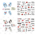 Factory Wholesale 11Style/Set Trendy Nail Art DIY Accessories Stickers Girl Cartoon Nail Watermark Sticker